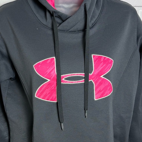 Under Armour Gray Hoodie with Pink Logo/women size SM/P/P - Picture 4 of 10